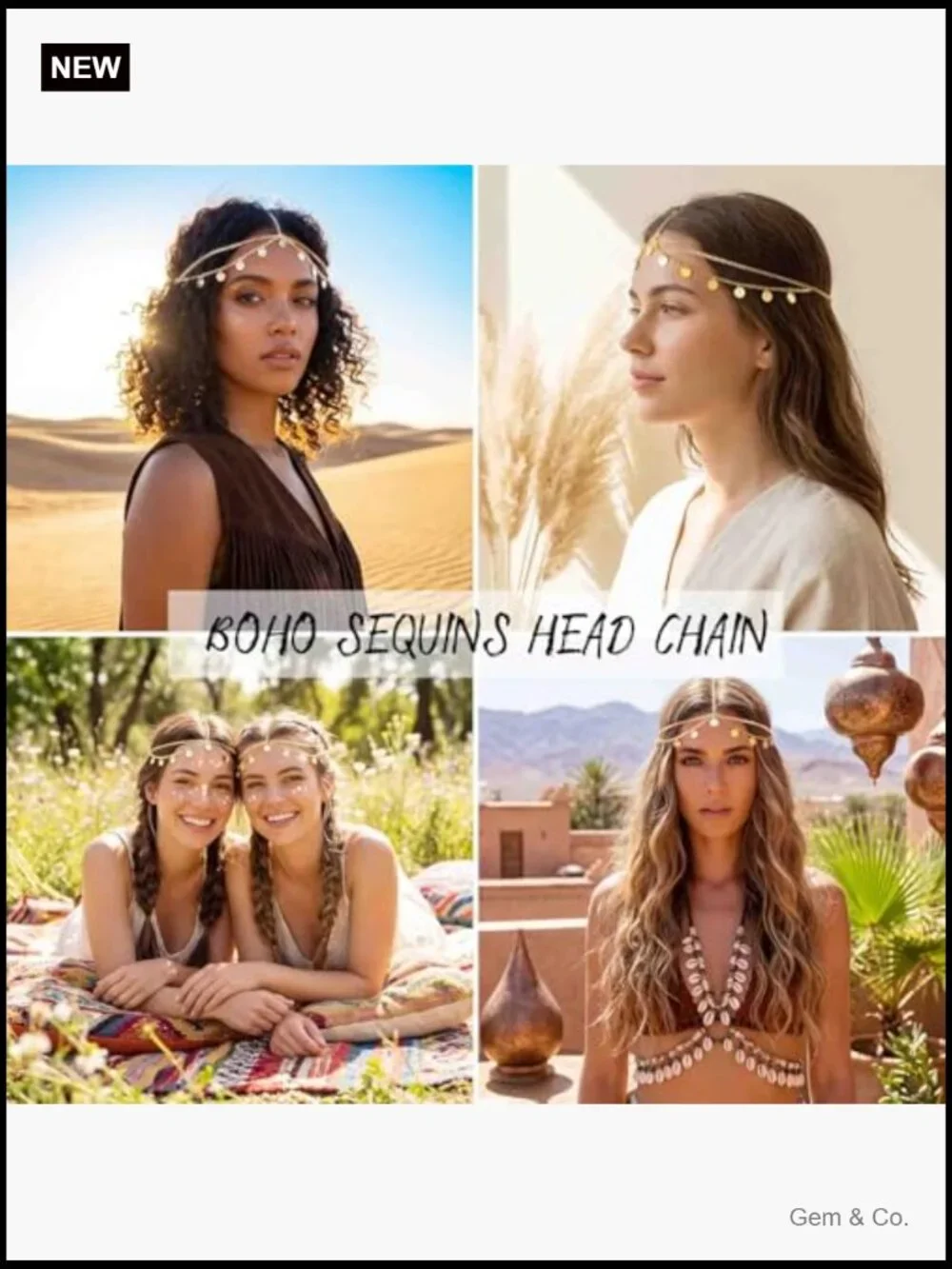 Women's Bohemian Layered Forehead Chain Festival Hair Accessories Headpiece